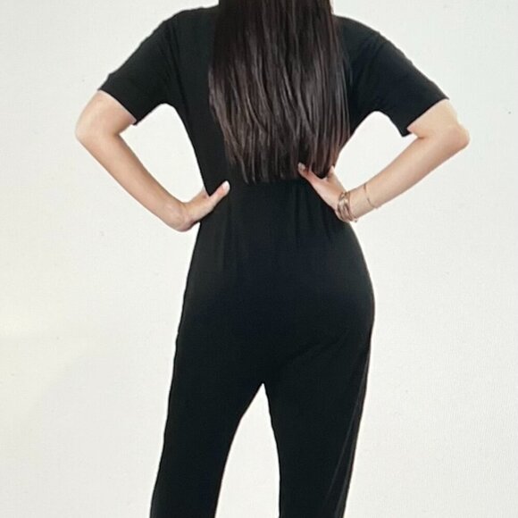 BUMP'N The Jump'n Mama Slouchy Belted Zip Up SS Maternity Jumpsuit Size M - Picture 3 of 10